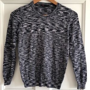 Maje jumper in navy and white pattern